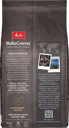[PRIME/Sparabo] Melitta BellaCrema Selection des Jahres, Ganze Kaffeeebohnen, mit feinen Aprikosen- Noten, 100% Arabica, 1Kg