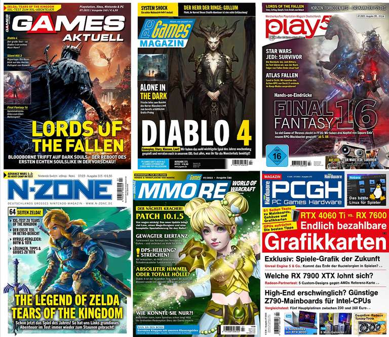 10 Gaming Magazin Abos: Abos mit Rabatt + erhöhte Prämie: PC Games Ext für 50,90€ | GamesAktuell für 52,80€ + 15€ Amazon | GamePro, GameStar
