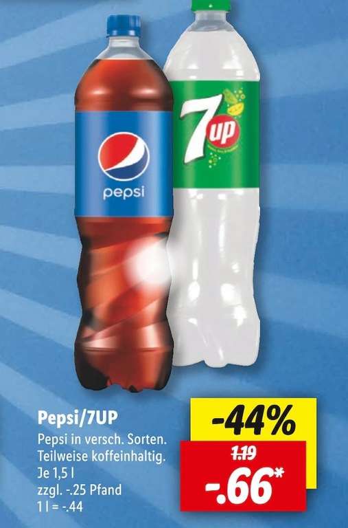 [Lidl] Pepsi / 7up 1,5 Liter Flasche