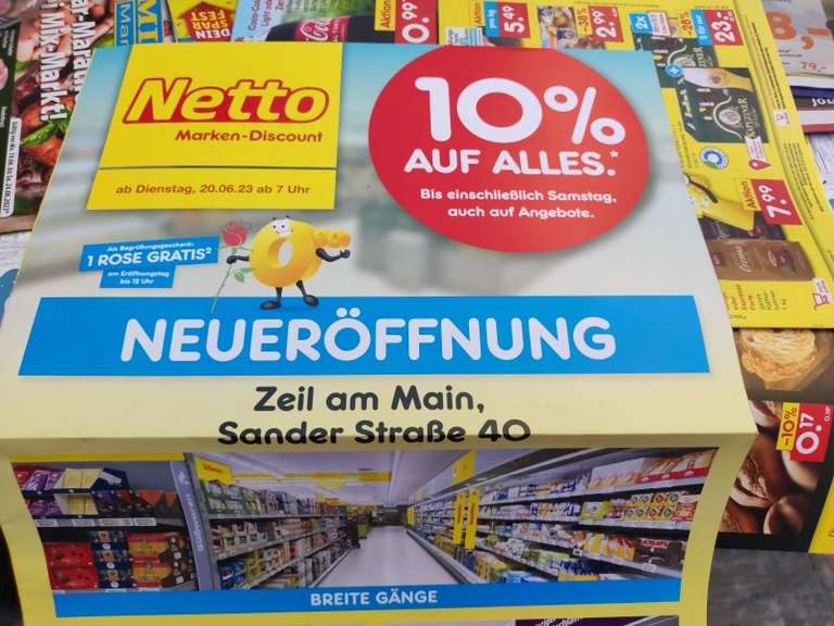 (Lokal Neueröffnung Netto Zeil am Main Nordbayern) 10% Rabatt