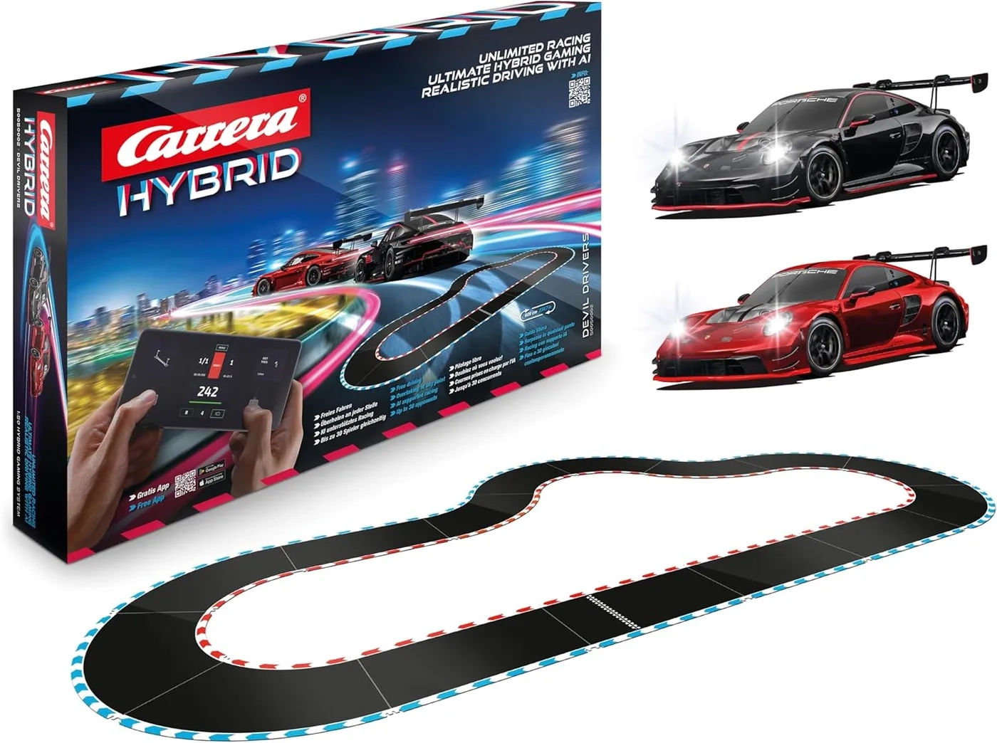 [Postenbörse SP Märkte ab 08.08] Carrera Hybrid Teufelsfahrer Rennbahn Porsche 911 GT3 R Rennwagen im Maßstab 1:50, für 49,99€