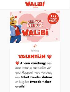 Freizeitpark Walibi Holland - Valentinstag 1+1 Ticket gratis