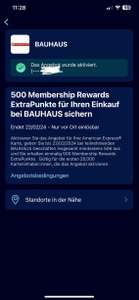 [AMEX Offers] 500 Membership Rewards Extrapunkte bei einem Umsatz von 50€ für ihren Einkauf bei BAUHAUS (personalisiert)