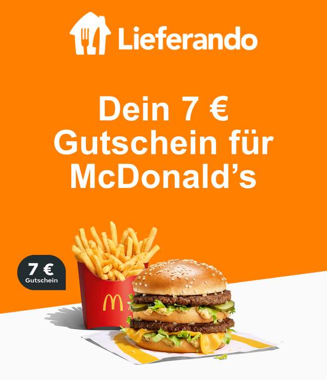 [Lieferando] McDonalds 7€ bei 15€ MBW bis 29.02. (Newsletter, personalisiert?!)