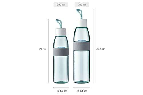 MEPAL Trinkflasche Ellipse 700ml, auch für kohlensäurehaltige Getränke – bruchfestes Material - auslaufsicher - Spülmaschinengeeignet (Prime