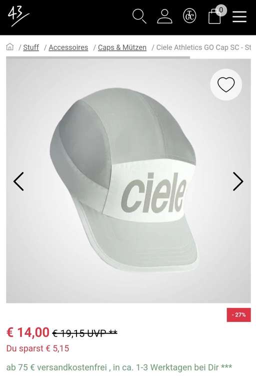Ciele Athletics Running Sport Caps für Läufer, verschiedene Modelle