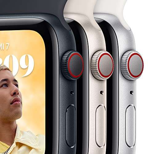 2022er Apple Watch SE GPS + Cellular, 40 mm Aluminiumgehäuse Mitternacht, Sportarmband Mitternacht - Regular