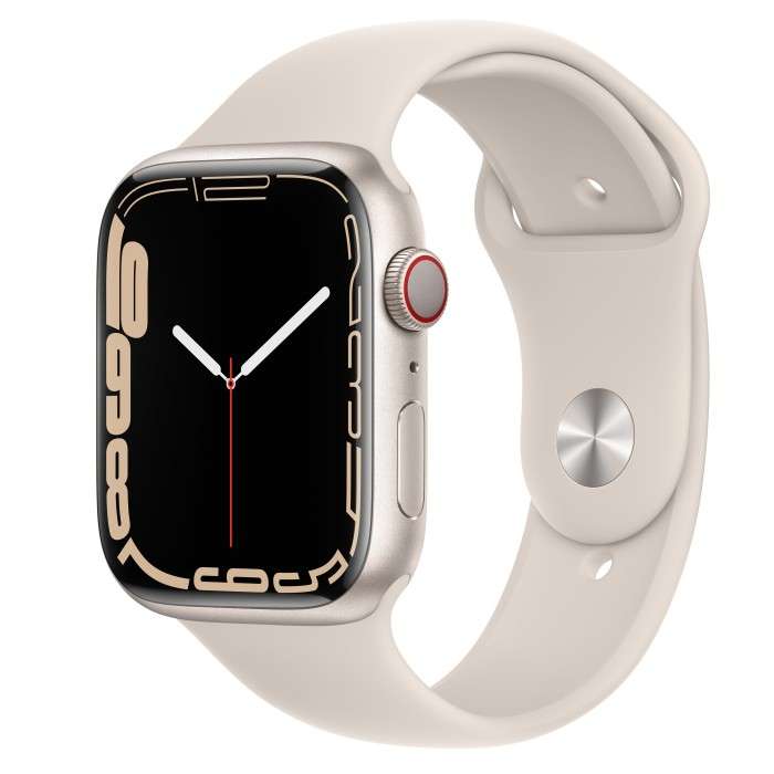 Apple Watch Series 7 GPS + LTE 45mm Aluminium Polarstern Sportarmband [Tiefstpreis]