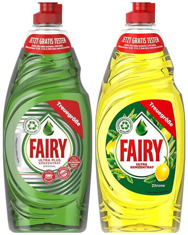 Fairy Spülmittel "Original Ultra Plus 625ml" oder "Zitrone Ultra Konzentrat 625ml" für 1,49€ [Prime Spar-Abo]