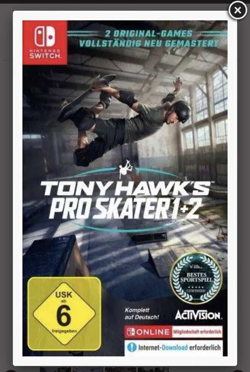 Tony Hawk‘s Pro Skater 1+2 (Nintendo Switch)