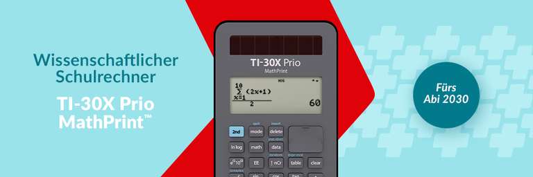 [TEXAS INSTRUMENTS] Für Lehrkräfte kostenlos testen: TI-30X Prio MathPrint Schulrechner - leihweise