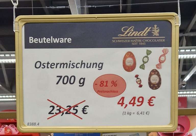 [Lokal Aachen | Lindt] Ausverkauf Ostermischung, 700 Gramm Beutel, nur 4,49 €