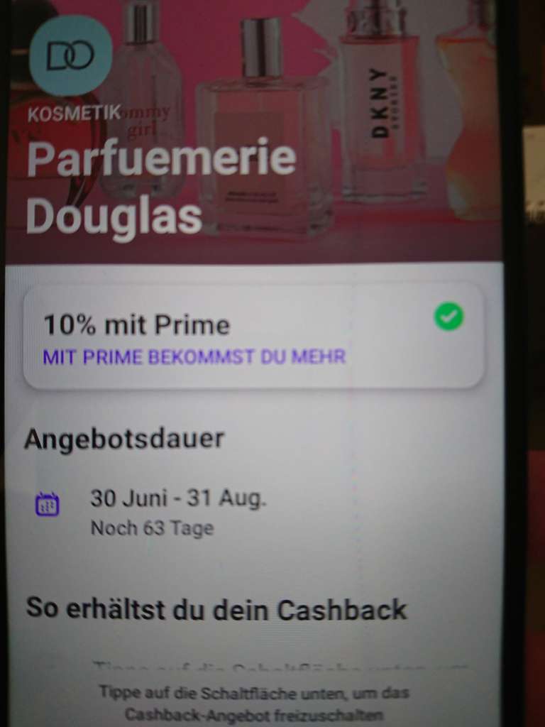 Vivid Prime parfümerie Douglas 10% cashback auf den bruttowert