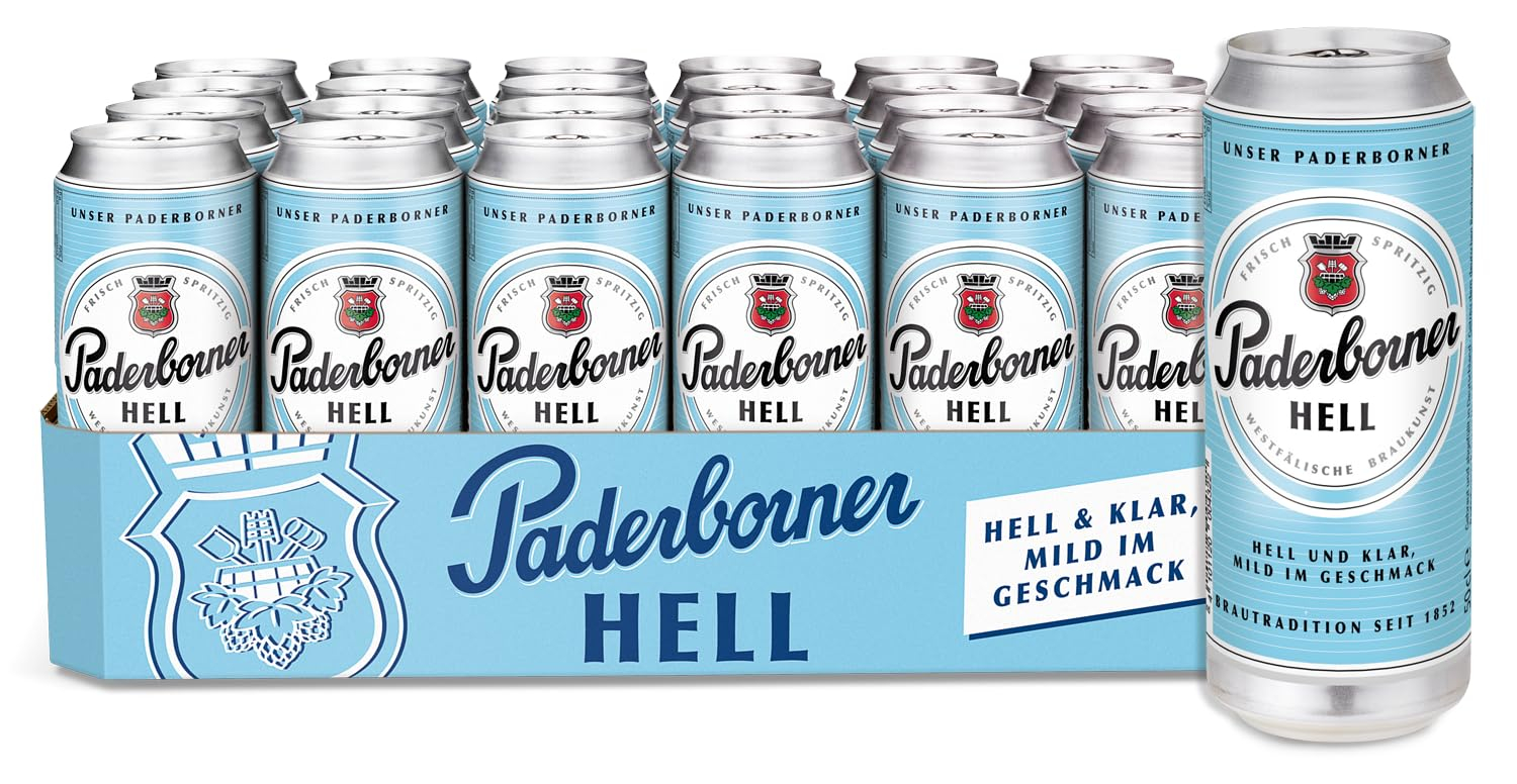 Paderborner Hell | mild süffiges helles Bier | 24x0,5l Dose | 5,1% vol. (Prime Spar-Abo)