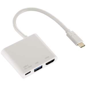 Hama 3in1 Multiport USB-Kombi-Hub für 11,99€ | HDMI, USB-C, USB-Typ-A | Datenübertragung bis zu 5 Gbit/s | Kompatibel mit Thunderbolt 3