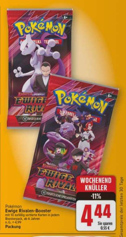 Pokémon Ewige Rivalen Booster für 4,44€ in Berlin bei EDEKA | mydealz