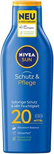 [PRIME/Sparabo] NIVEA SUN Sonnenmilch LSF 20 (250 ml), Sonnencreme, sofortiger Sonnenschutz mit hochwirksamem UVA/UVB-Filtersystem