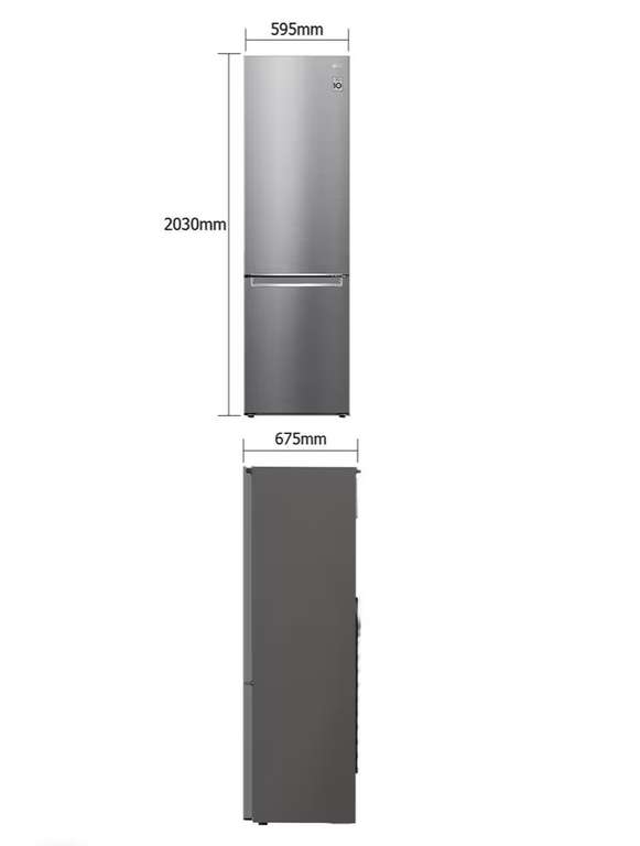 LG Kühl-Gefrierkombination | 384 Liter | EEK C | Edelstahl | 203 cm hoch | Smart Inverter Compressor