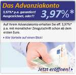 Advanzia Bank 3,9% Tagesgeld mit monatlicher Zinsgutschrift für 3 Monate, Neu- & Bestandskunden*, Einlagensicherung Luxemburg AAA