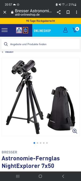 Bresser Astronomie-Fernglas NightExplorer 7x50
