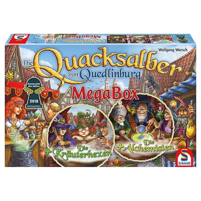 (ALDI-Süd ab 14.12.) Schmidt-Spiele "Die Quacksalber von Quedlinburg MEGA BOX", Grundspiel + 2 Erweiterungen (Kräuterhexen, Alchemisten)