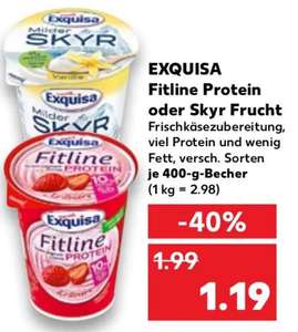 [OFFLINE Kaufland] Exquisa Fitline Protein oder Skyr Fruchtjoghurt 400g für 69 Cent mit Coupon