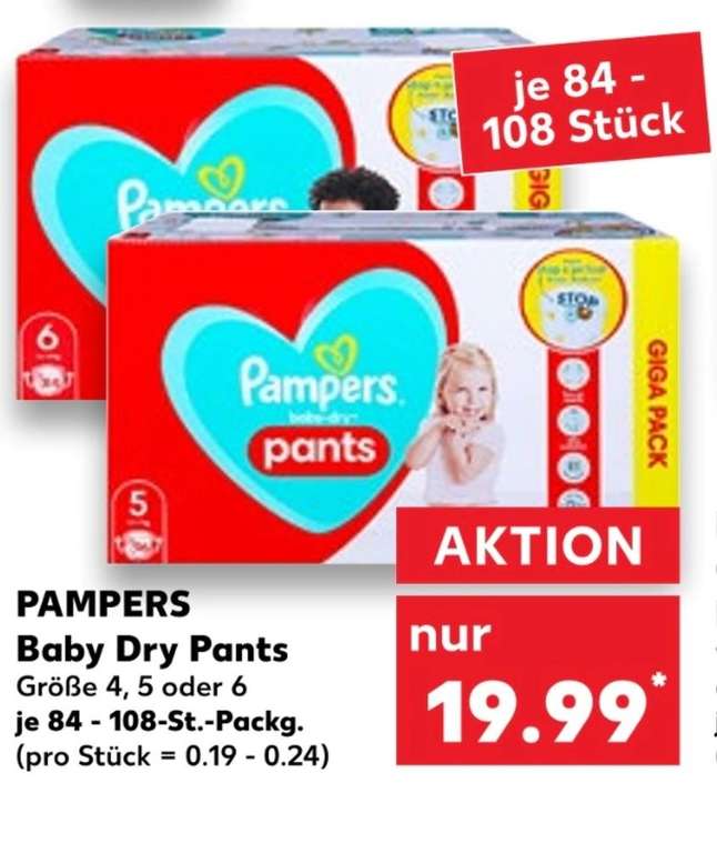 Pampers Pants (Gr. 4, 5, 6) bei Kaufland