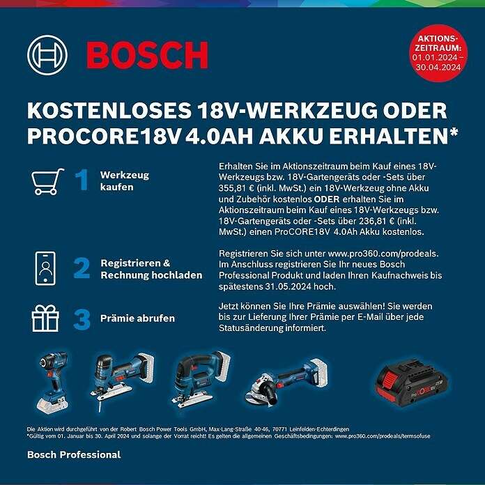 Bosch Professional GSR 18V-60 FC inkl. 4 Aufsätzen in L-Boxx