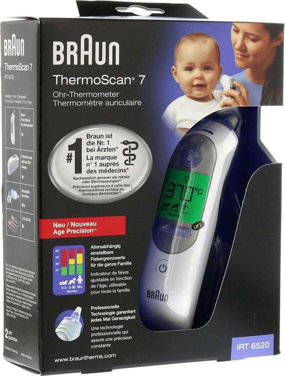 Braun IRT 6520 ThermoScan 7 Infrarot Ohrthermometer (beschädigte Verpackung) (VGP 51,34€)