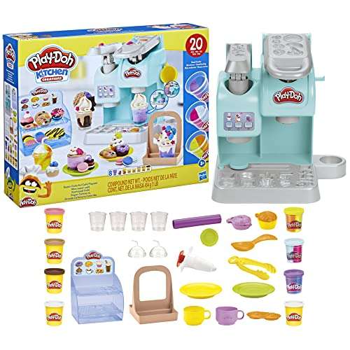 Play-Doh Kitchen Creations Knetspaß Café | 8 Dosen Spielknete und 20 Spielaccessoires, Eiscafé Spielset [prime]