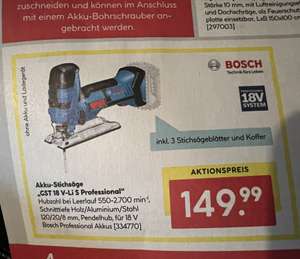 Lokal: Bosch Professional GST 18V-Li S Akku-Pendelhubstichsäge solo inkl. L-Boxx