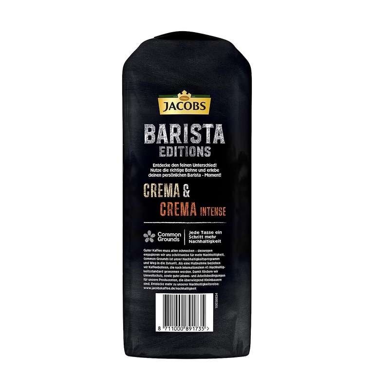 Jacobs Kaffeebohnen Barista Editions Espresso Bohnen, 1 kg Bohnen Kaffee (Prime Spar-Abo)
