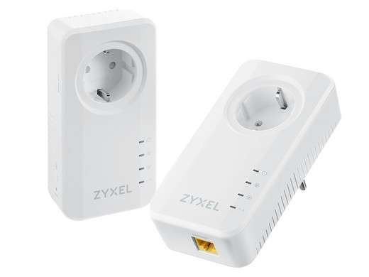 2 x Zyxel G.hn 2400 Mbps Wave 2 Powerline Pass-thru Gigabit-Ethernet-Adapter für 45,90 Euro [iBOOD]