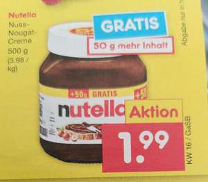 Nutella 500g bei Netto im Angebot für 3,98€ das Kilo