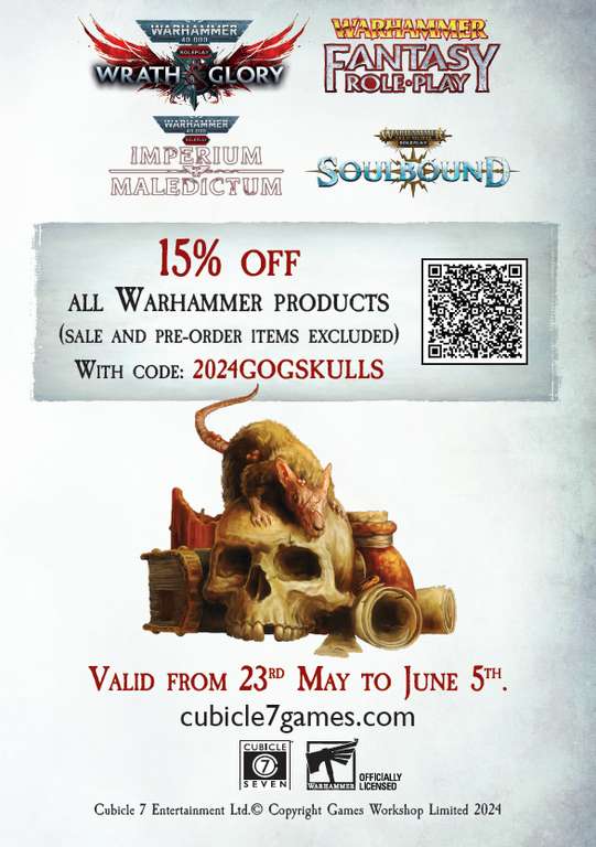 15% Rabatt auf alle Warhammer Produkte (Keine Miniaturen)