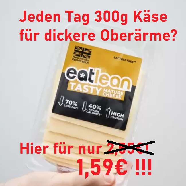 eatlean Protein Low-Fat Käse "Tasty Mature Cheese" Slices 160g | 9.4kg Käse für 50€!