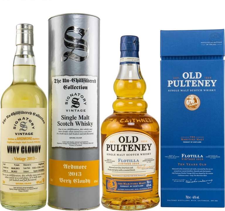 Whisky-Übersicht 224: z.B. Ardmore 2013/2022 Very Cloudy (SV) für 33,85€, Old Pulteney Flotilla Vintage 2010/2020 für 39,85€ inkl. Versand