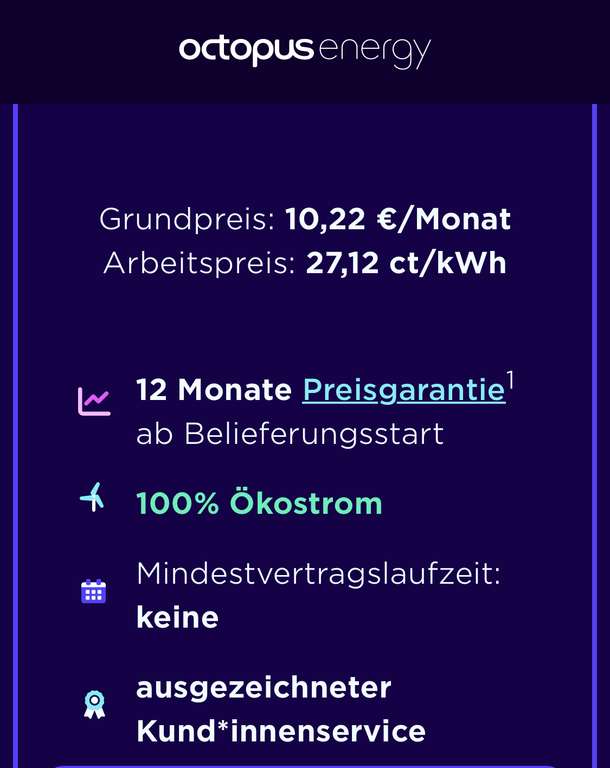 octopus basic - Arbeitspreis: 27,12 ct/kWh + 50€ Neukunden-Bonus (LOKAL)