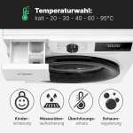 Bomann Waschmaschine 10kg WA 7110 | max. 1400 U/min | 10 Jahre Motor-Garantie | effizienter & leiser Invertermotor | 15 Programme [A]