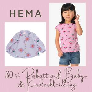 [HEMA] 30 % Rabatt auf Baby- und Kinderkleidung | Sommerkleidung, T-Shirts, Hosen, Sets uvm. | VSK-frei ab 25 €