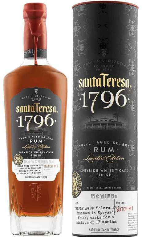 [Amazon Prime] Santa Teresa 1796 Speyside Whisky Cask Finish - Solera Rum - Limited Edition