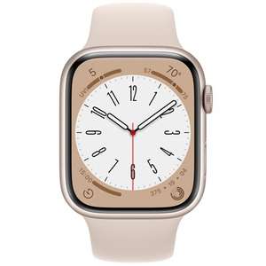 [Gomibo] Apple Watch Series 8 45mm Gold/Silber (Beiges Silikon Armband)