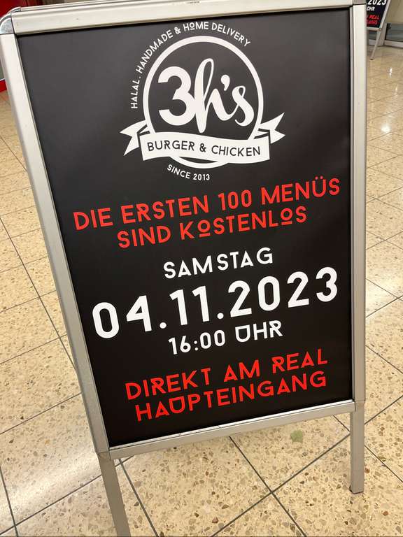 100 Burger-Menüs gratis ab 16 Uhr im Real Mülheim-Kärlich nähe Koblenz