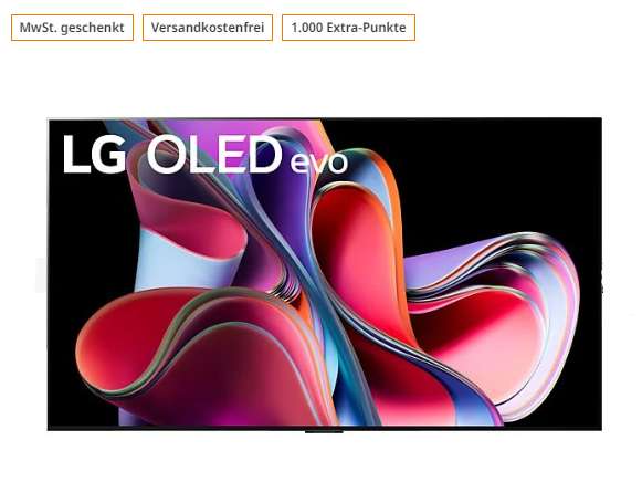 LG OLED77G39LA MM/SATURN 19% AKTION (2940,35-400€Cashback=2540,35€)