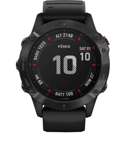 [EBay] Garmin Fenix 6 Pro Silikonarmband, Schwarz (Smartwatch, Uhr, Fitness)