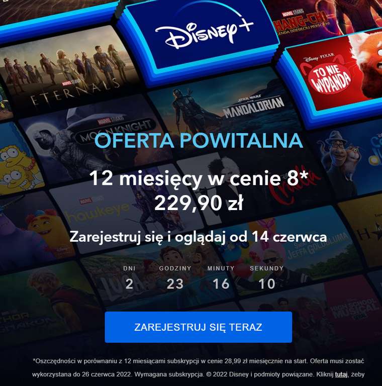 Disney+ Jahresabo (nur Registrierung über VPN Polen notwendig) 12 Monate zum Preis von 8 Monaten!