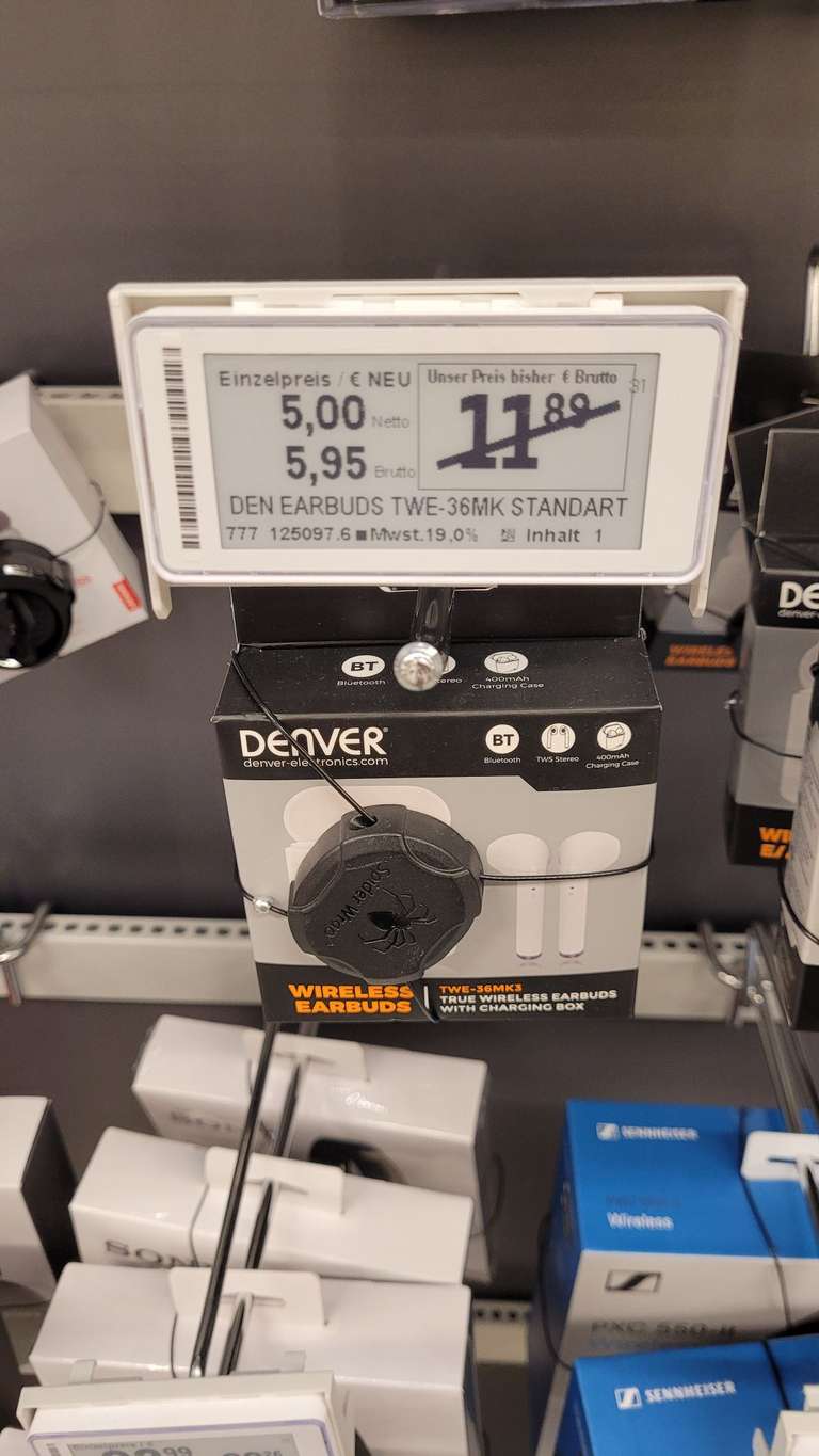 Metro Mannheim: Denver Wireless Kopfhörer für 5.95€