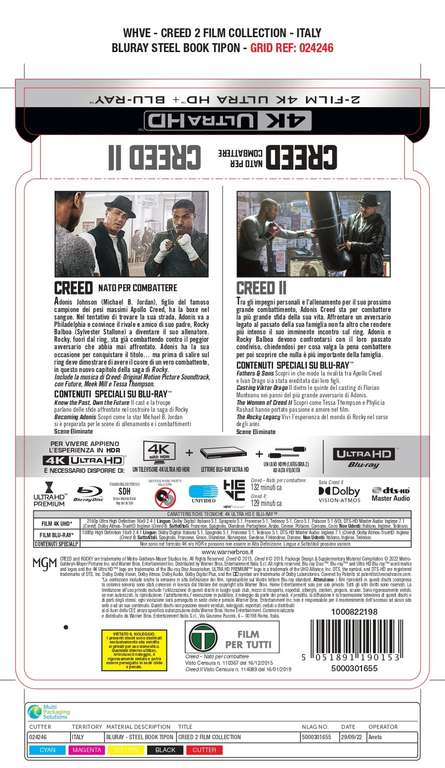 Creed 1 + Creed 2 STEELBOOK (4K Ultra HD + Blu-Ray) Deutscher Ton * IMDb 7,6 & 7,1 * ROCKY'S LEGACY * Sylvester Stallone & Michael B. Jordan