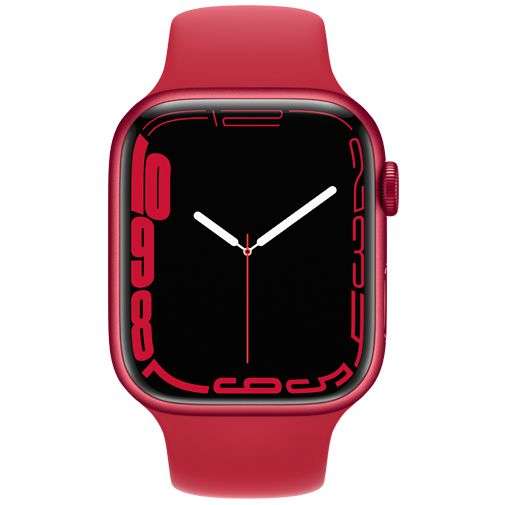 Apple Watch Series 7 45mm Rot (Rote Silikonband)