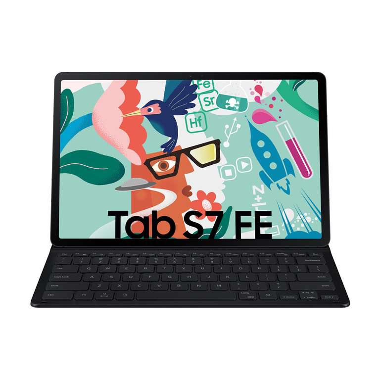 Nur für Schüler, Azubis, Studenten und Lehrkräfte! Samsung Galaxy Tab S7 FE Wifi Mystic Black 64 GB + Keyboard Cover